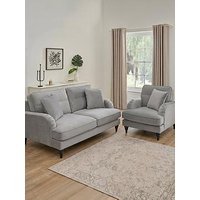 The Very Collection Victoria 3 Seater Sofa + Armchair Set (Buy & Save!) - Grey - Fsc Certified