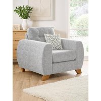 The Very Collection Prent Fabric Armchair - Silver - Made To Order In The Uk
