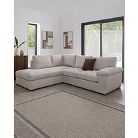 The Very Collection Amalfi Standard Back Fabric Left Hand Corner Chaise Sofa - Silver - Fsc Certified