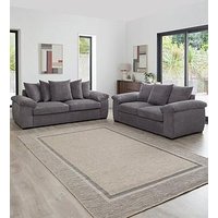 The Very Collection Amalfi Scatter Back & 3 + 2 Seater Fabric Sofa (Buy & Save!) - Charcoal - Fsc Certified