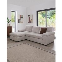 The Very Collection Amalfi Standard Back Fabric Left Hand 3 Seater Chaise Sofa - Silver - Fsc Certified