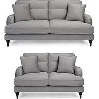 The Very Collection Victoria & 3 + 2 Seater Fabric Sofa Set & (Buy & Save!) - Grey - Fsc Certified