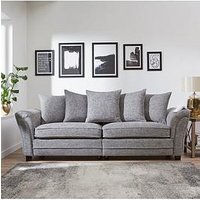 The Very Collection Dury Chunky Weave 4 Seater Scatterback Sofa - Grey - Fsc Certified