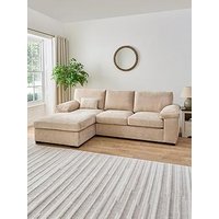 The Very Collection Salerno Standard Back Fabric Left Hand 3 Seater Chaise Sofa - Natural - Fsc Certified