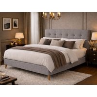 Time Living Novara Light Grey Fabric Bed Frame - 5ft King Size