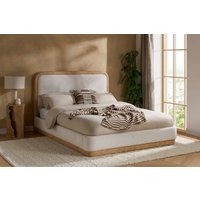 Birlea Girona White Boucle Bed Frame - 5ft King Size