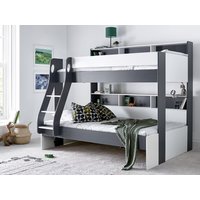 Bedmaster Oliver Grey and White Triple Bunk Bed Frame - 3ft Single