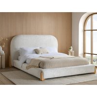 Birlea Amalfi White Boucle Bed Frame - 5ft King Size