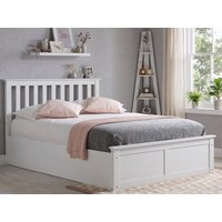 ASC Serena White Wooden Ottoman Bed Frame - 4ft Small Double
