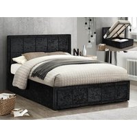 Birlea Hannover Black Crushed Velvet Glitz Fabric Ottoman Bed Frame - 5ft King Size