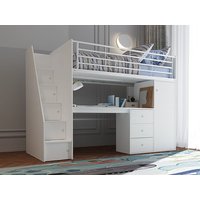 Flintshire Dakota White Wooden High Sleeper Bed - 3ft Single
