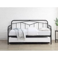 Flintshire Axton Sand Blast Black Metal Day Bed Frame - 3ft Single