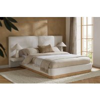 Birlea Como White Boucle Bed Frame - 4ft6 Double