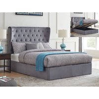 Flintshire Holway Grey Fabric Ottoman Bed Frame - 4ft6 Double