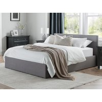 Julian Bowen Rialto Grey Linen Fabric Ottoman Bed Frame - 4ft6 Double