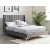 Kyoto Avery Grey Velvet Bed Frame - 4ft6 Double