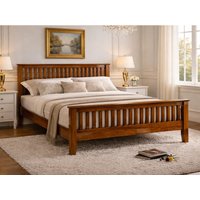 Time Living Turin Honey Oak Wooden Bed Frame - 5ft King Size