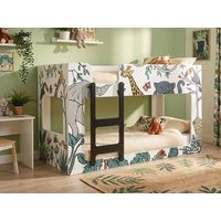 Julian Bowen Safari Jungle Print Wooden Bunk Bed Frame - 3ft Single