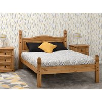 Seconique Corona Wax Pine Wooden Bed Frame Low Footend - 4ft6 Double