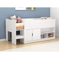 Kidsaw Kudl White Mid Sleeper Storage Bed Frame - 3ft Single