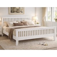 Time Living Turin White Wooden Bed Frame - 5ft King Size