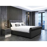 ASC Cairo Charcoal Grey Fabric Ottoman Bed Frame - 4ft6 Double