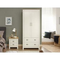 Clearance - GFW Lancaster Cream and Oak 2 Door 2 Drawer Wardrobe