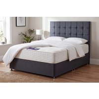 Jasmine Traditionally Sprung Mattress + Premium Divan Bed, Carbon, 2 Drawer, King Size