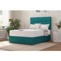 Camellia Traditionally Sprung Mattress + Premium Divan Bed, Silver, No Drawer, Small Double