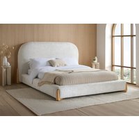 Amalfi White Fabric Bed, King Size