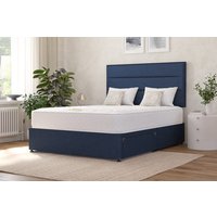 Shire Bed Company Memory Deluxe 1000 Mattress + Premium Divan Bed, Cream, 2 Drawer, Double