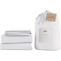 Panda Bamboo and French Linen Bedding Set, Single, Himalayan Pink