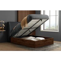 Halfden Grey Boucle Ottoman Bed, Double