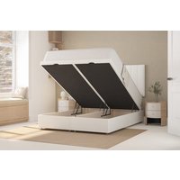 Shire Bed Company Pocket Luxury 1000 Mattress + Ottoman Divan Bed, Marine, End Ottoman, Double